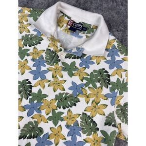 90s Chaps Ralph Lauren Floral‎ Print Hawaiian Style Polo Shirt Men's Large